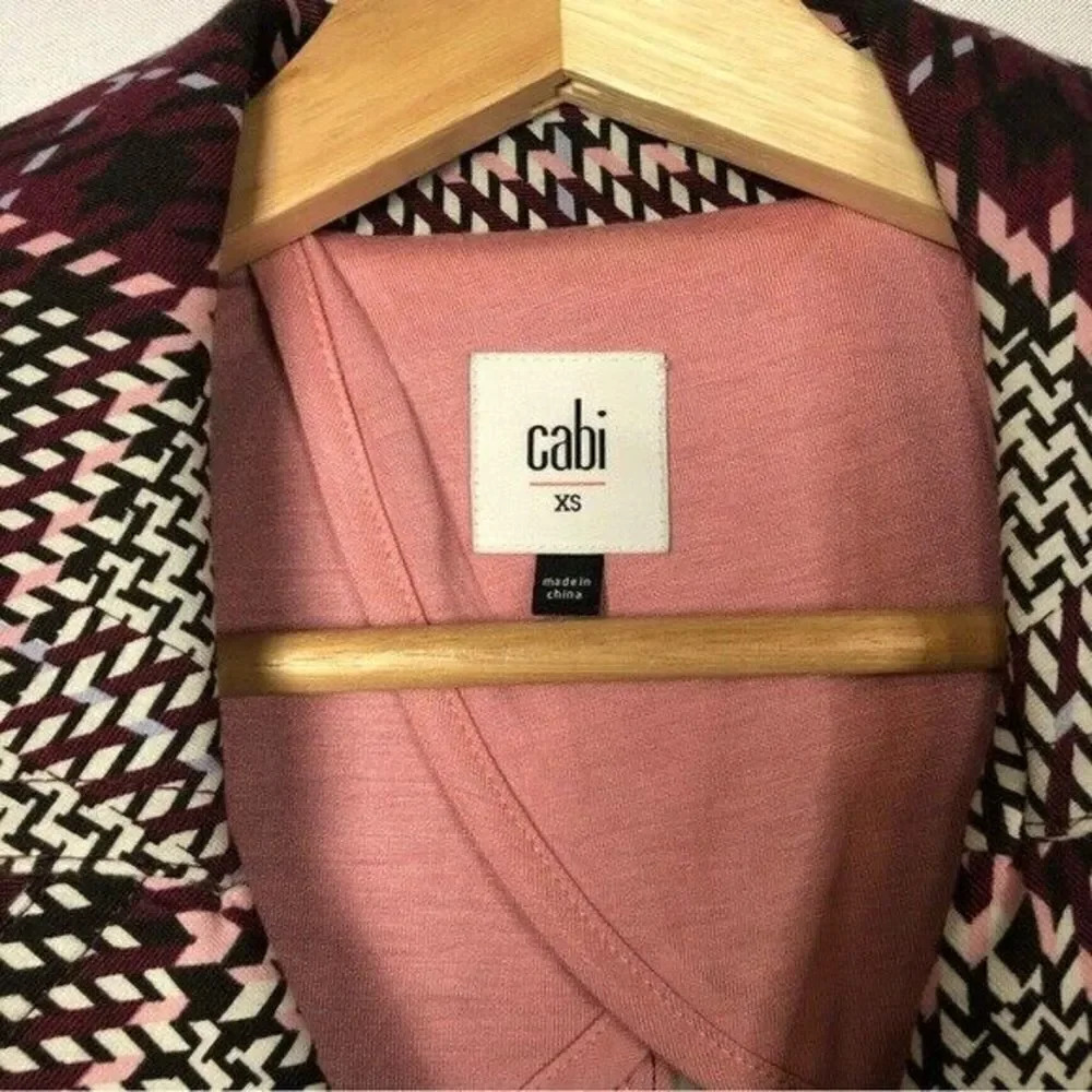 Cabi Sovereign Houndstooth Plaid Ponte Knit Peacoat XS #3370 - Picture 5 of 5